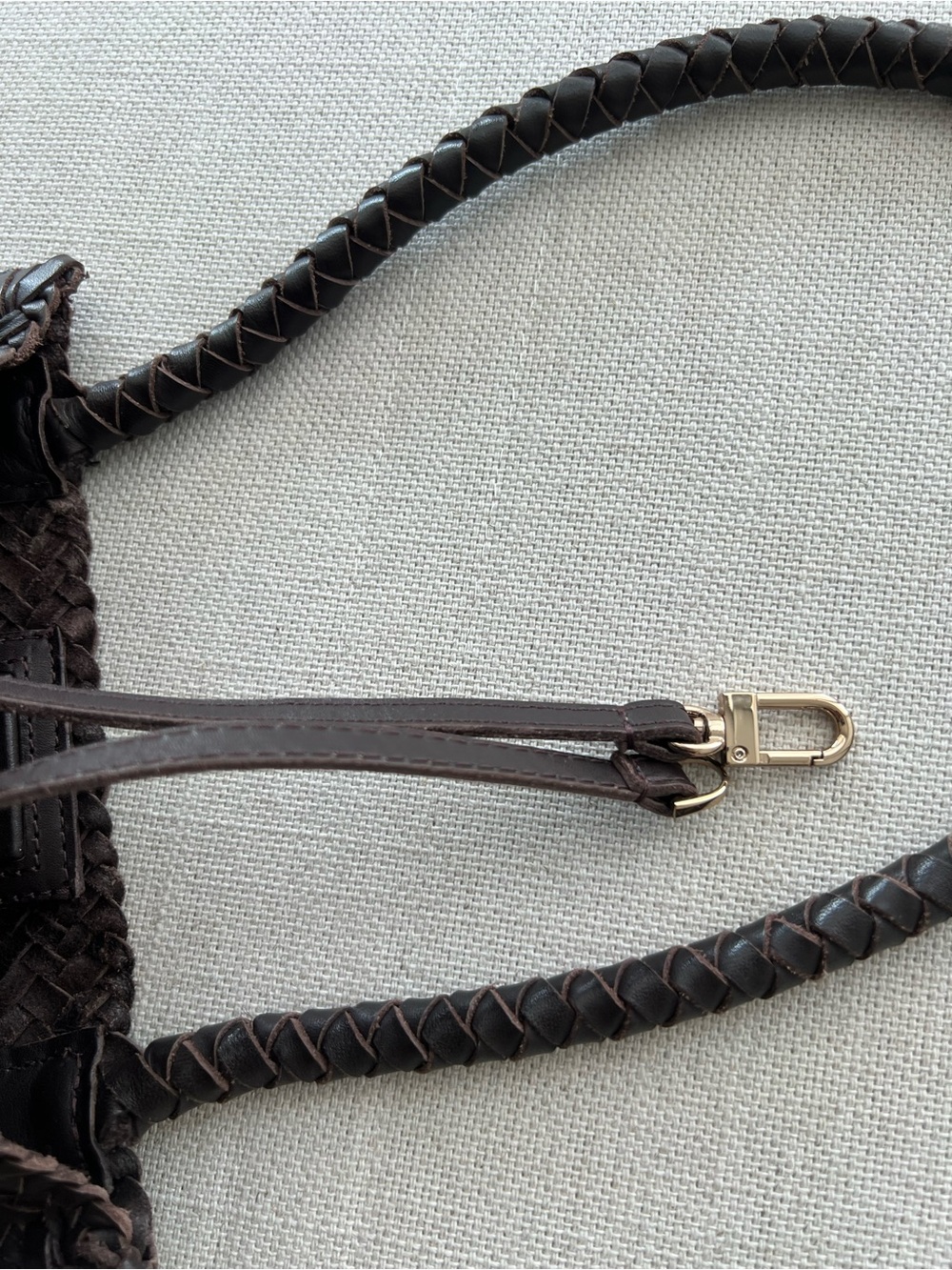 MADEWELL • The Lexington Real Brown Leather Intrecciato Weave Small Box Tote - Picture 14 of 14